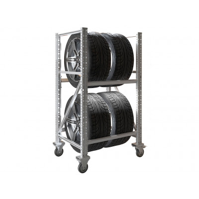 Стеллаж MS Pro 1350/781x606 передвижной для хранения 4 шин, 2 яруса Стеллаж MS Pro 1350/781x606 передвижной для хранения 4 шин, 2 яруса